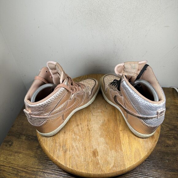 Nike Dunk Sky Hi Shoes Womens Size 8.5 Pink Metallic Snakeskin Wedge 644411-900 - Picture 5 of 8